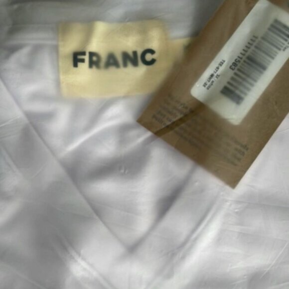 FRANC White V-Neck Tee - 3X - Picture 4 of 9